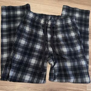 Croft & Barrow Men's Black & White Plaid Lounge Pants
